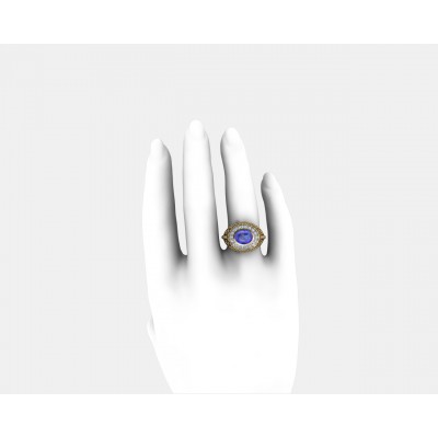 Victoria Blue Sapphire & Diamond Ring